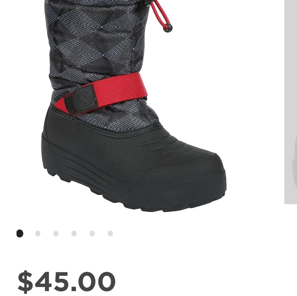 Northside 3m Thinsulate Kids Black and Red Winter Boots Size 1.